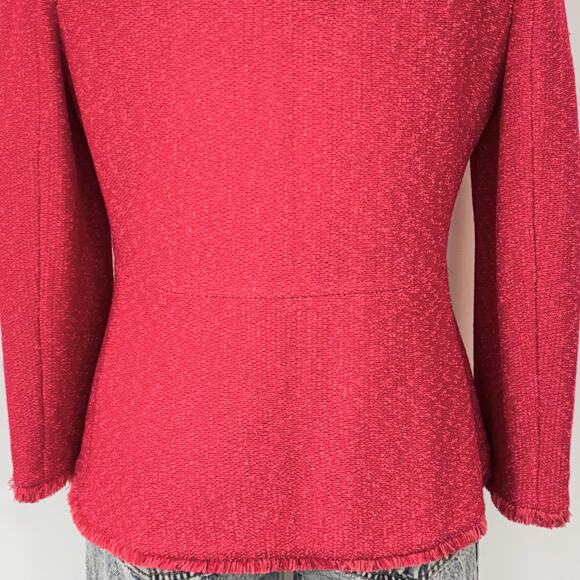 St. John Refined Knit Blazer Jacket in Poppy Size 6 NWT - Picture 9 of 12